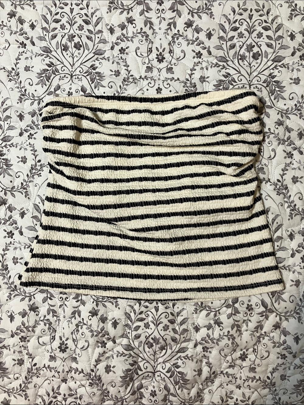 Marshalls Black and White Strapless Ribbed Tube Top